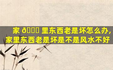 家 🐎 里东西老是坏怎么办,家里东西老是坏是不是风水不好